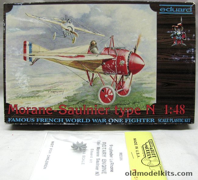 Eduard 1/48 Morane-Saulnier Type N With Atlee Models Resin Engine, 8010 plastic model kit